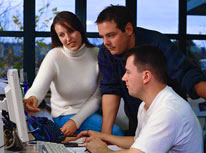 group working on a computer